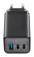 Carregador Cellularline Casa Multipower 1x USB-A + 2x USB-C 65W Preto Hot on Sale