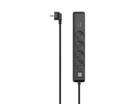 Extensão Elétrica Hama 4 Tomadas + 1x USB + 2x USB-C 1.4m (00223189) Preto Fashion