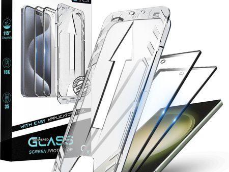 Premium Tempered Glass for Samsung S24 Ultra| Bubble-Free Easy Applicator | Pack of 2 | Online Hot Sale