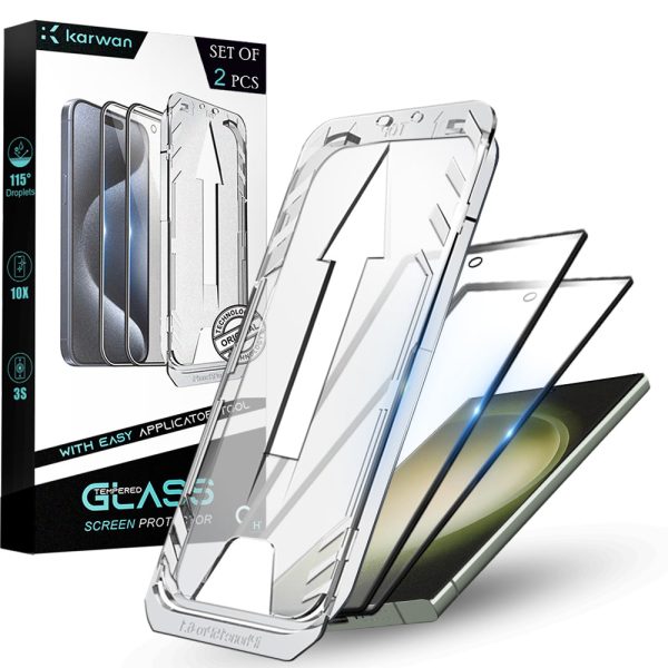 Premium Tempered Glass for Samsung S24 Ultra| Bubble-Free Easy Applicator | Pack of 2 | Online Hot Sale