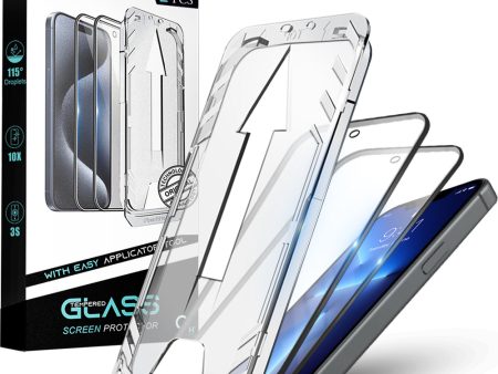 Premium Tempered Glass for iPhone 15 Plus| Bubble-Free Easy Applicator | Pack of 2 | For Cheap