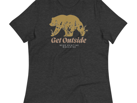 Golden  Get outside  Bear-Women s Relaxed T-Shirt For Cheap