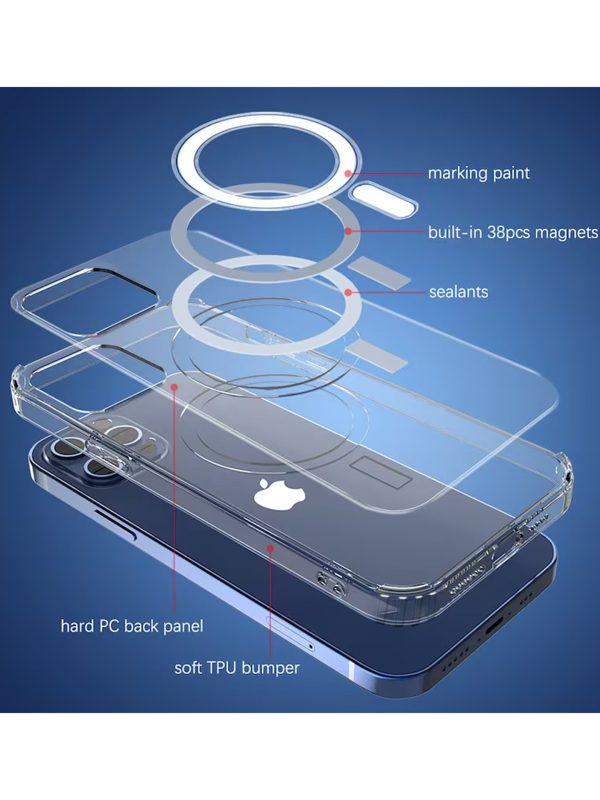 Magsafe Transparent Mobile Back Case For iPhone 14 Pro Max Supply