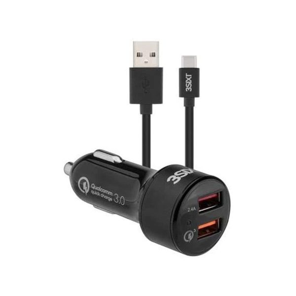 3sixT Car Charger 5.4A + USB-A to USB-C Cable 1m on Sale