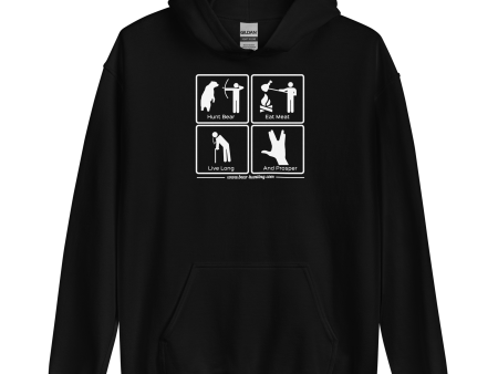 Hunt Bear, Eat Meat, Live Long, & Prosper  Unisex Hoodie For Sale